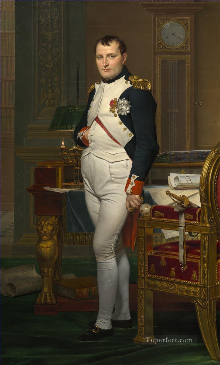 Napoleón en su estudio Neoclasicismo Jacques Louis David Pintura al óleo